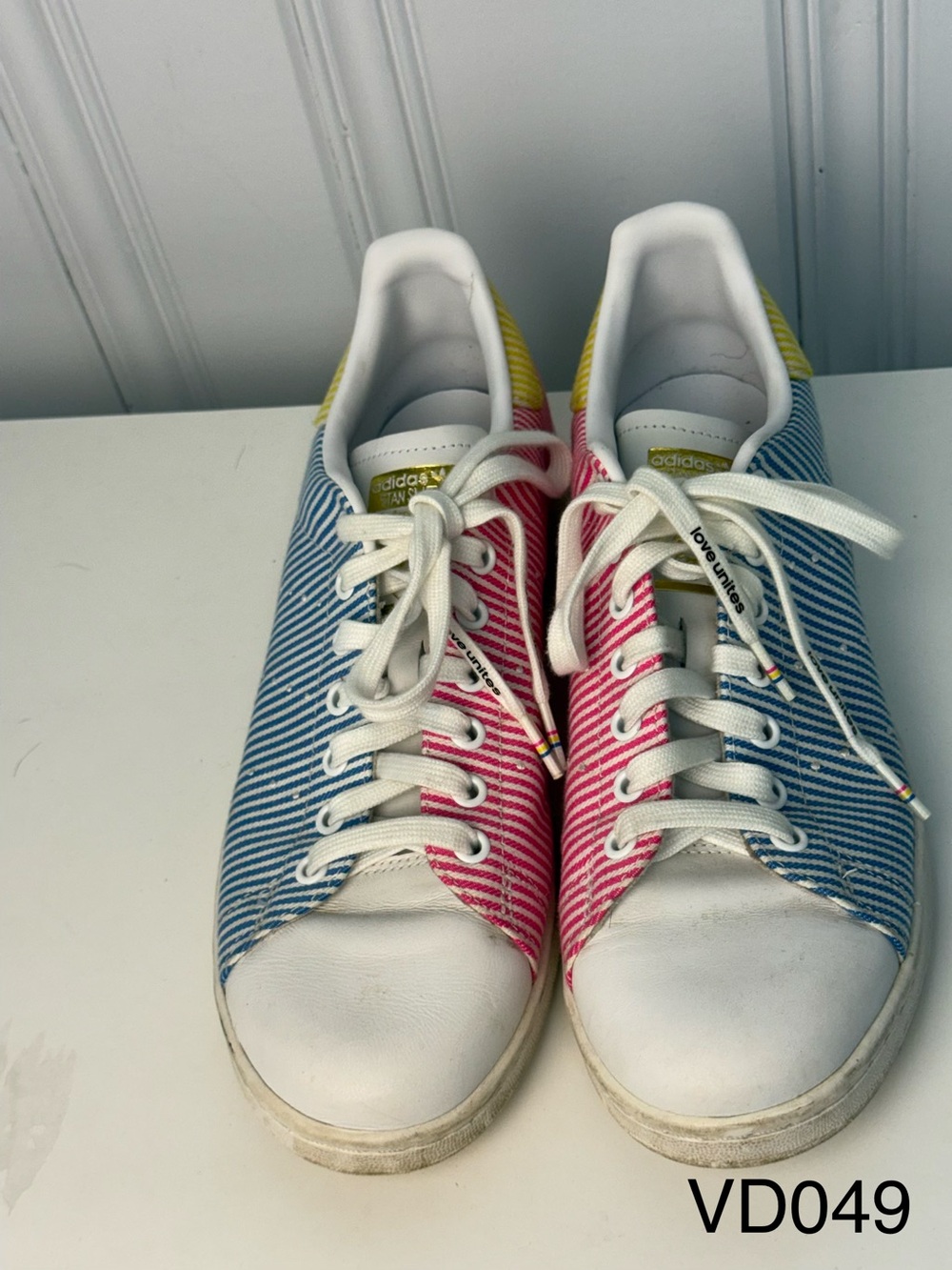 adidas Women’s Striped Canvas Sneakers - Blue, Pink, Yellow